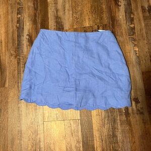 Abercrombie Linen Skort with Scalloped Edge